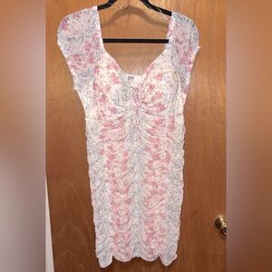 Madden NYC Floral Pink and White Dress